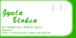 gyula bloksa business card